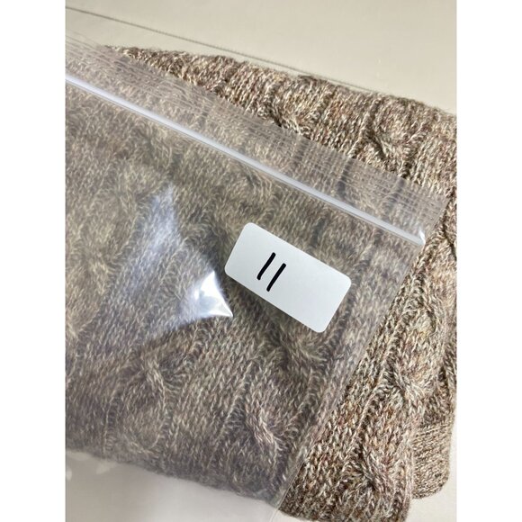 Lord & Taylor Shetland Wool Mens Wool Cable Knit Cardigan Sweater Sz Large Beige - Picture 8 of 14